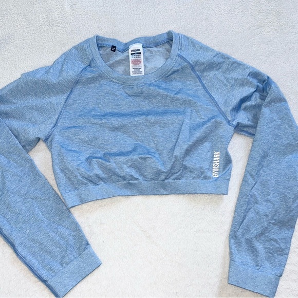 Gymshark Tops - Gymshark Light Blue Cropped top